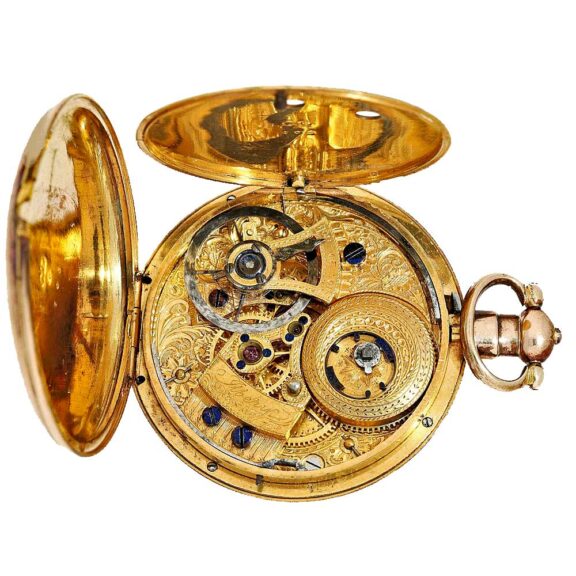 English duplex pocket watch with center seconds Circa 1800 English duplex pocket watch with center seconds Circa 1800