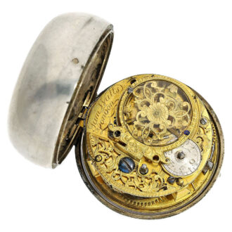 English pair cased verge with enamel painting Circa 1703-1740