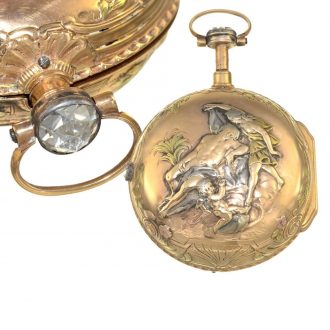 French extravagant multi coloured verge watch Circa 1770