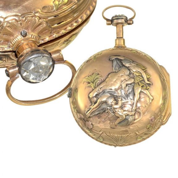 French extravagant multi coloured verge watch Circa 1770 French extravagant multi coloured verge watch Circa 1770