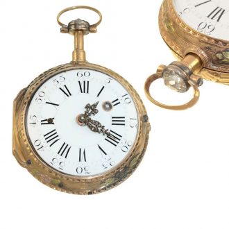 French extravagant multi coloured verge watch Circa 1770