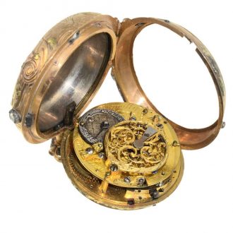 French extravagant multi coloured verge watch Circa 1770