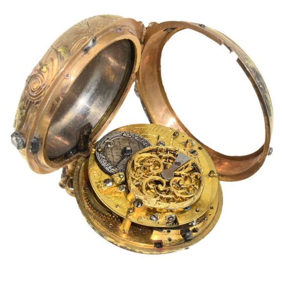 French extravagant multi coloured verge watch Circa 1770 French extravagant multi coloured verge watch Circa 1770