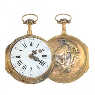 French extravagant multi coloured verge watch Circa 1770
