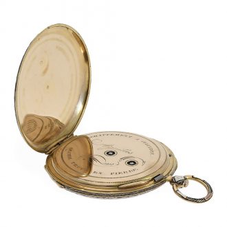 Swiss 18 Carat gold fine lépine with wonderful gold enamel case Circa 1830