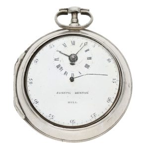 English pair cased verge watch with center seconds Circa 1781