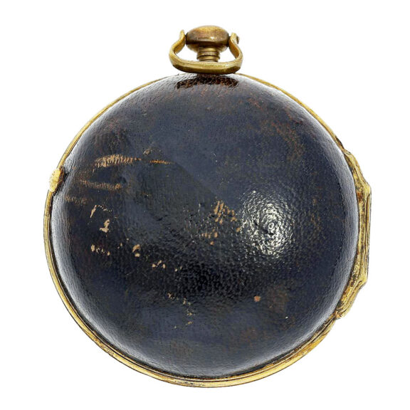 English brass verge pocket watch with leather case Circa 1700 English brass verge pocket watch with leather case Circa 1700