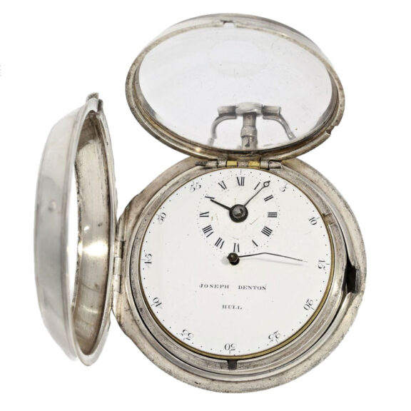 English pair cased verge watch with center seconds Circa 1781 English pair cased verge watch with center seconds Circa 1781