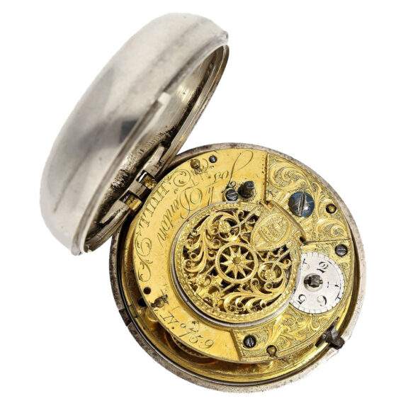 English pair cased verge watch with center seconds Circa 1781 English pair cased verge watch with center seconds Circa 1781