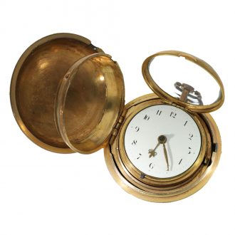English gilt triple cased verge pocket watch Circa 1813