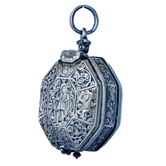 Early French silver octagonal verge pendant watch Circa 1660