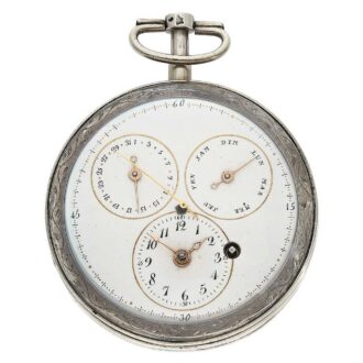 French rare verge pocket watch with triple date Circa 1800 French rare verge pocket watch with triple date Circa 1800