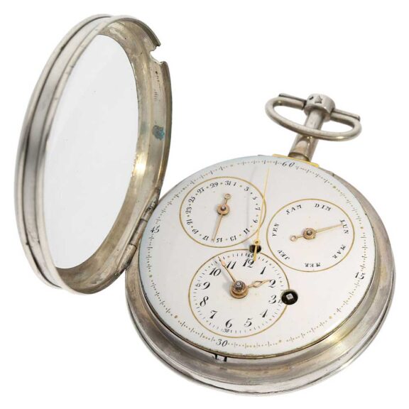 French rare verge pocket watch with triple date Circa 1800 French rare verge pocket watch with triple date Circa 1800