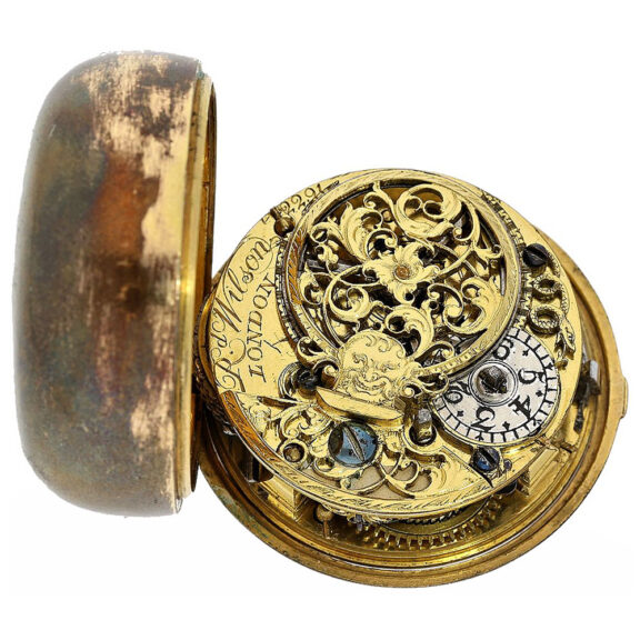 English pair cased verge brass pocket watch Circa 1740 English pair cased verge brass pocket watch Circa 1740
