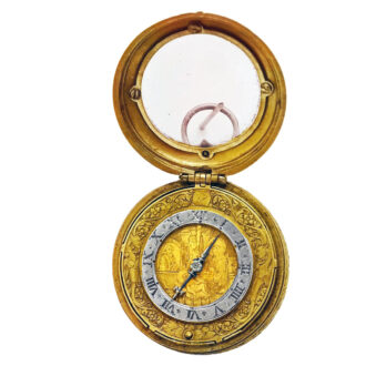 English silver and gilded brass verge pocket watch Circa 1625