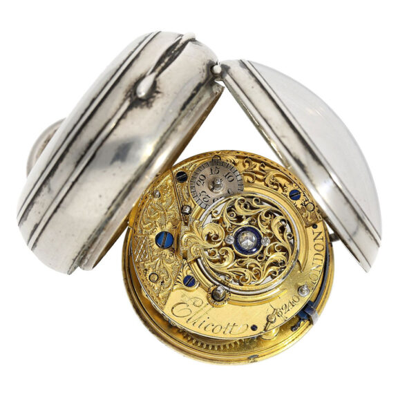 English interesting silver center seconds pocket watch Circa 1770 English interesting silver center seconds pocket watch Circa 1770