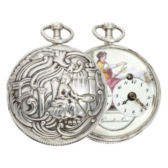 Swiss extravagant pocket watch with two time zones Circa 1800 Swiss extravagant pocket watch with two time zones Circa 1800