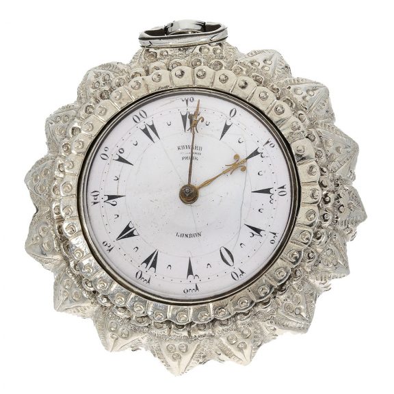 English large silver pocket watch with unusual outer case Circa 1813