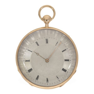 18 Carat gold large lépine watch with decentral dial Circa 1820