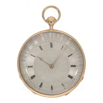 18 Carat gold large lépine watch with decentral dial Circa 1820