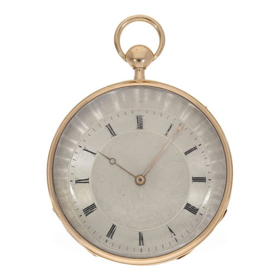 18 Carat gold large lépine watch with decentral dial Circa 1820