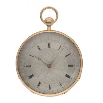 18 Carat gold large lépine watch with decentral dial Circa 1820