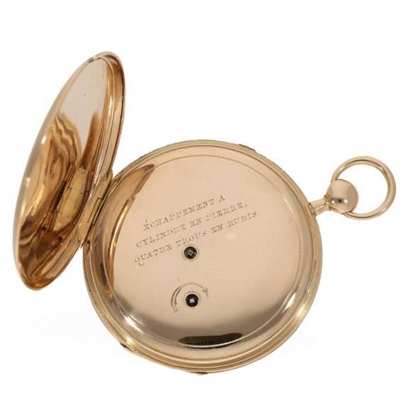 18 Carat gold large lépine watch with decentral dial Circa 1820 18 Carat gold large lépine watch with decentral dial Circa 1820
