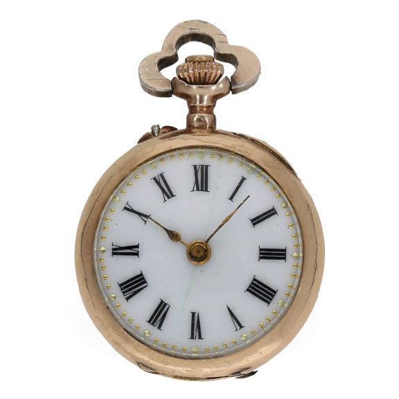Swiss 18 Carat gold watch with high quality stone setting Circa 1890 Swiss 18 Carat gold watch with high quality stone setting Circa 1890