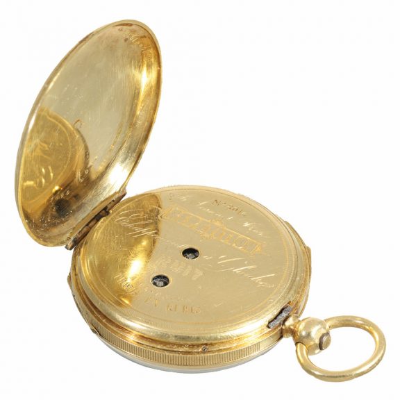 French 18 carat gold watch with hours and quarter repeater Circa 1850 French 18 carat gold watch with hours and quarter repeater Circa 1850