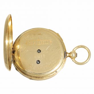 French 18 carat gold watch with hours and quarter repeater Circa 1850