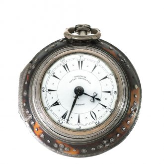 English silver three cased verge pocket watch Circa 1825