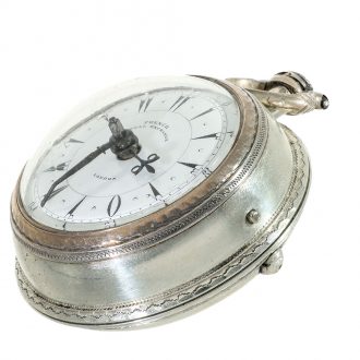 English silver three cased verge pocket watch Circa 1825
