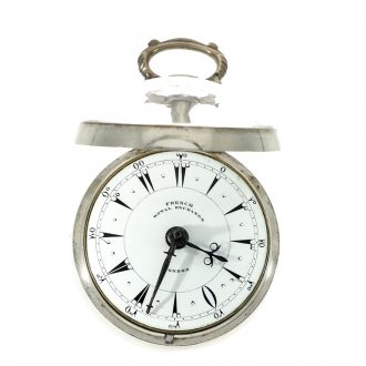 English silver three cased verge pocket watch Circa 1825