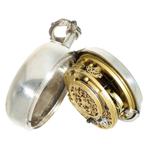 English silver three cased verge pocket watch Circa 1825 English silver three cased verge pocket watch Circa 1825
