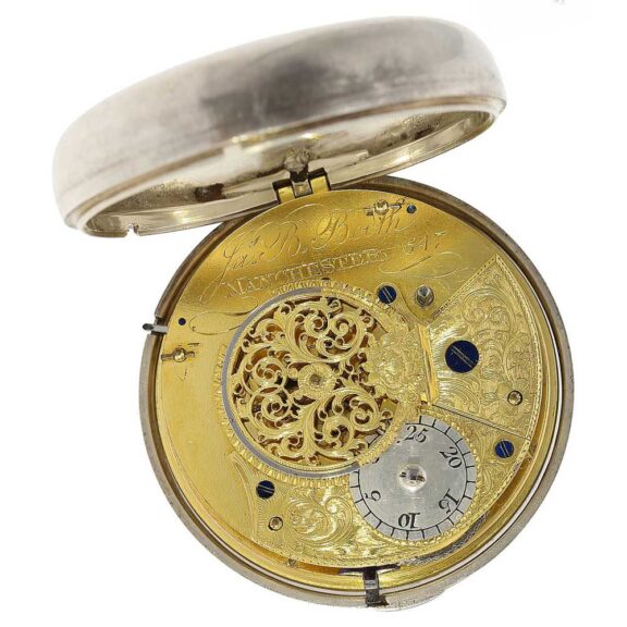 English watch with stoppable center seconds and date circa 1787 English watch with stoppable center seconds and date circa 1787