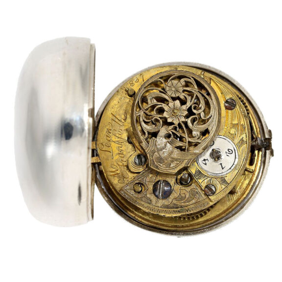 German verge with repoussé case and hallmarks Circa 1781 German verge with repoussé case and hallmarks Circa 1781