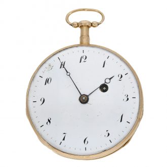 Swiss large 18 Carat gold lépine with striking mechanism Circa 1820