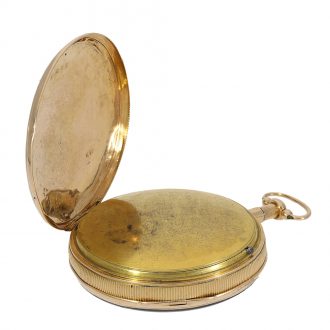 Swiss large 18 Carat gold lépine with striking mechanism Circa 1820