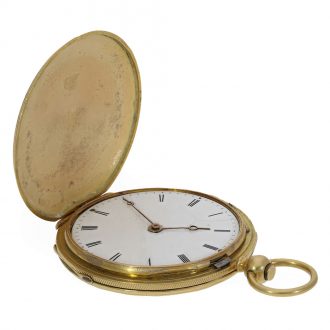 Swiss 18 carat gold and enamel hunting cased watch Circa 1830