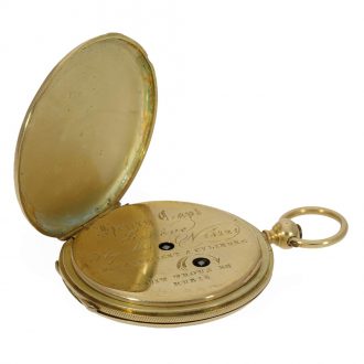 Swiss 18 carat gold and enamel hunting cased watch Circa 1830