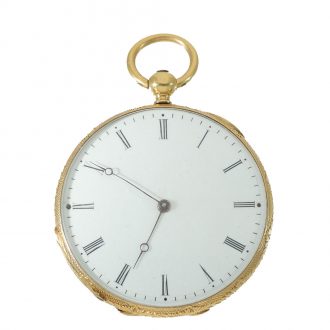 French elegant 18K gold Lépine pocket watch Circa 1850