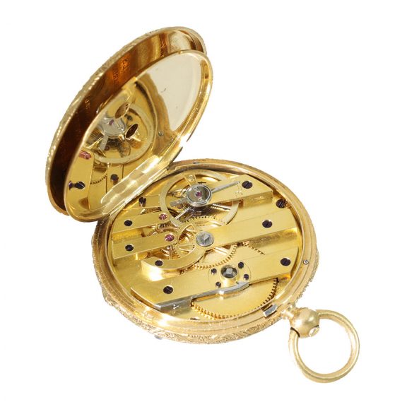 French elegant 18K gold Lépine pocket watch Circa 1850 French elegant 18K gold Lépine pocket watch Circa 1850