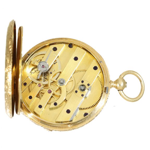 French elegant 18K gold Lépine pocket watch Circa 1850 French elegant 18K gold Lépine pocket watch Circa 1850