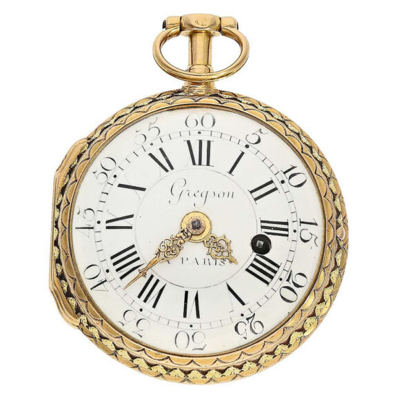 French attractive four colored gold pocket watch Circa 1780 French attractive four colored gold pocket watch Circa 1780