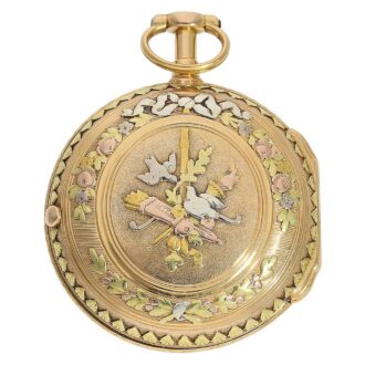 French attractive four colored gold pocket watch Circa 1780