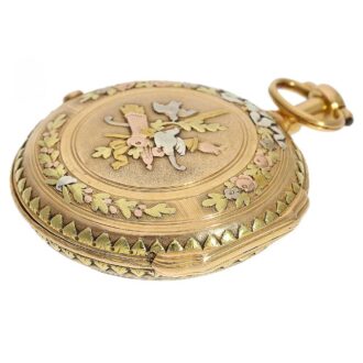 French attractive 20 K gold verge pocket watch Circa 1780
