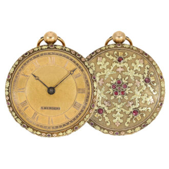 French splendid gold verge watch with jewels Circa 1800