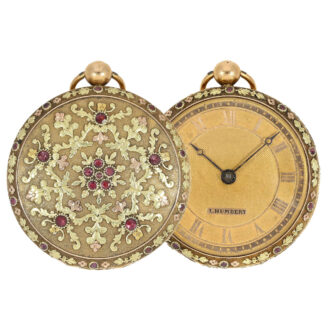 French splendid gold verge watch with jewels Circa 1800