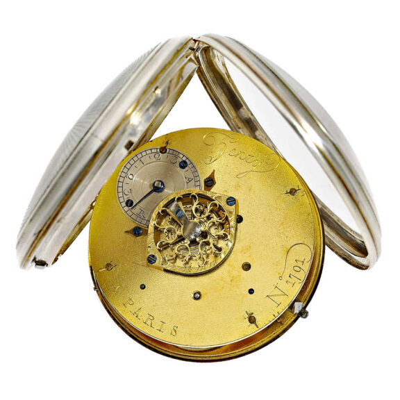 French virgule with date and stoppable center seconds Circa 1790 French virgule with date and stoppable center seconds Circa 1790