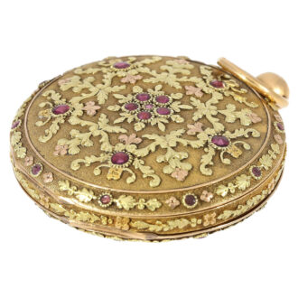 French splendid gold verge watch with jewels Circa 1800